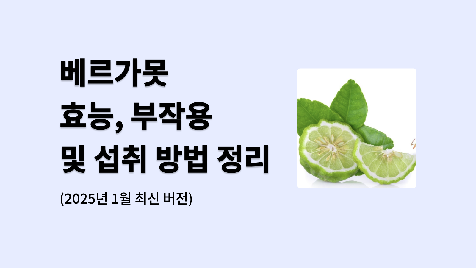 베르가못 효능, 부작용 및 섭취 방법 정리