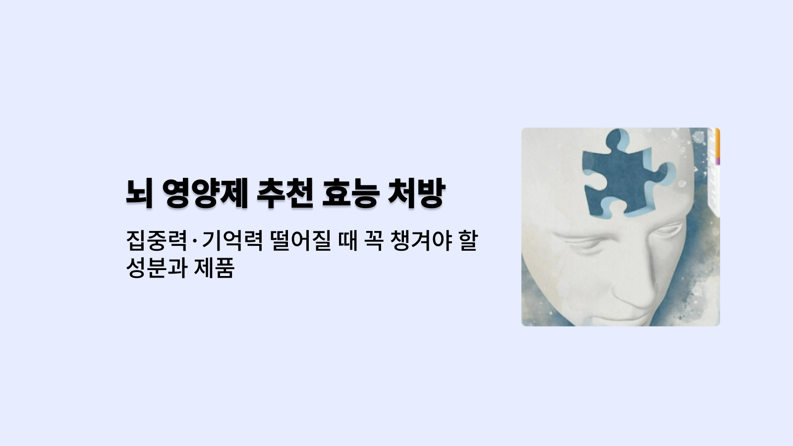 뇌 영양제 추천 효능 처방 바로가기