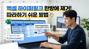 엑셀 하이퍼링크 제거
